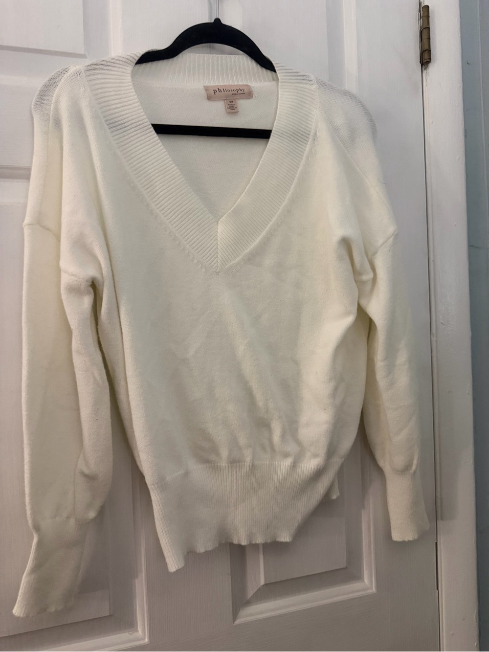 Philosophy Republic Clothing Small Ivory Oversized V Neck Sweater